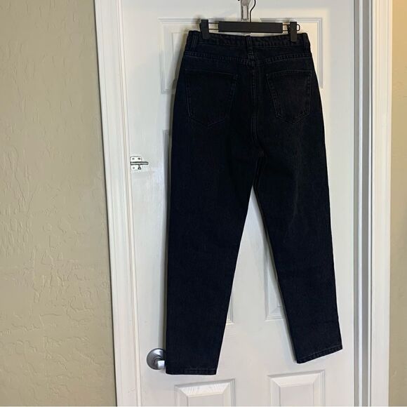 Edikted Angel Jeans Mom Jeans Black Size Medium - Picture 3 of 11